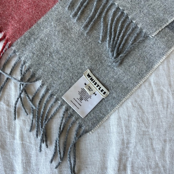 Whistles Check Scarf Orange - Picture 4 of 6